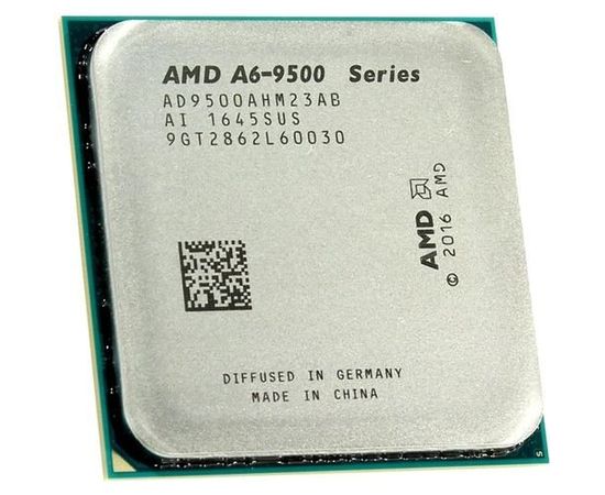  APU sAM4 AMD A6-9500 Tray (AD9500AGM23AB) (3.50-3.80GHz, Bristol Ridge, 2C/2T, GPU: Radeon R5 (384 Shader cores, 1029MHz), L2: 1MB, L3: None, 28nm, 65W, DDR4-2400) 