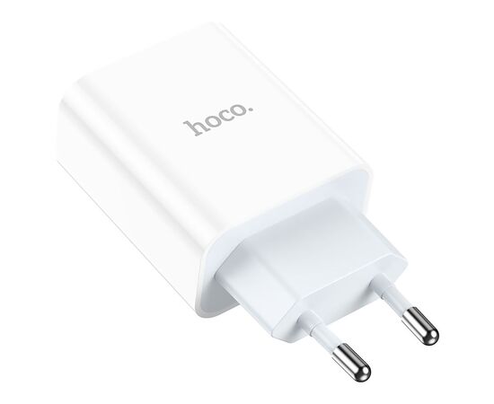  Адаптер Сетевой с кабелем Hoco C97A 1USB/1TYPE-C/5V/3A PD+QC3.0 +lightning (white) (207577) 