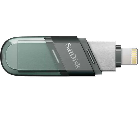  USB-флешка Sandisk 256Gb iXpand Flip SDIX90N-256G-GN6NE USB3.1 зеленый/серебристый 
