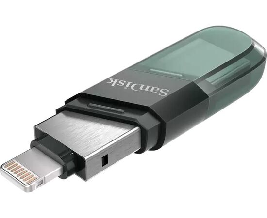  USB-флешка Sandisk 256Gb iXpand Flip SDIX90N-256G-GN6NE USB3.1 зеленый/серебристый 