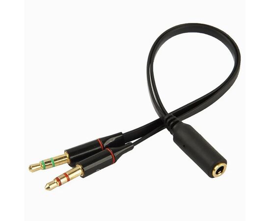  Адаптер RockBox 3.5 (м)(совмещенный) - 3.5 (п) (микрофон)/3.5 (п) (наушники) (black)(130727) 