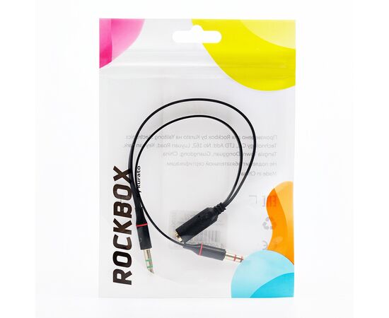  Адаптер RockBox 3.5 (м)(совмещенный) - 3.5 (п) (микрофон)/3.5 (п) (наушники) (black)(130727) 