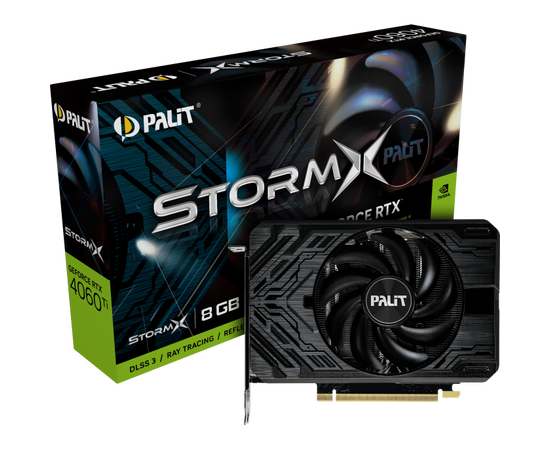  Видеокарта Palit RTX 4060TI Stormx (NE6406T019P1-1060F) 8192Mb PCI-E 4.0 128 GDDR6 2535/9000 HDMIx1 DPx3 HDCP Ret 