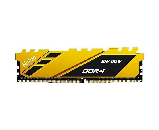  ОЗУ Netac Shadow NTSDD4P32SP-16Y DDR4 DIMM 16Gb PC25600, 3200Mhz, C16 Yellow, с радиатором 