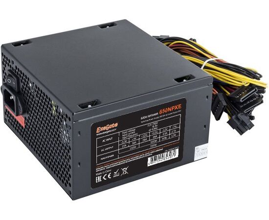  Блок питания Exegate EX264476RUS Exegate 650NPXE(+PFC), ATX, black, 12cm fan, 24+(4+4)p, (6+2)p PCI-E, 3xSATA 