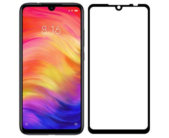  Стекло защитное Full Glue Premium Krutoff для Xiaomi Redmi Note 7/Note 7 PRO черное 