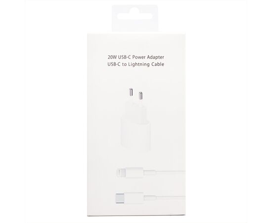  Адаптер Сетевой с кабелем - MHJ83ZM/A Type-C 3A/20W (Type-C/Lightning) (Класс С) (white) (221788) 