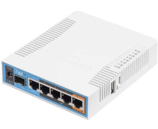  MikroTik RouterBOARD RB962UiGS-5HacT2HnT (hAP ac), Dual-Band Wi-Fi Роутер, 2.4/5GHz, 802.11a/b/g/n/ac, MIMO 3x3, 5xGLAN, 1xSFP, CPU Atheros QCA9558 720 MHz 