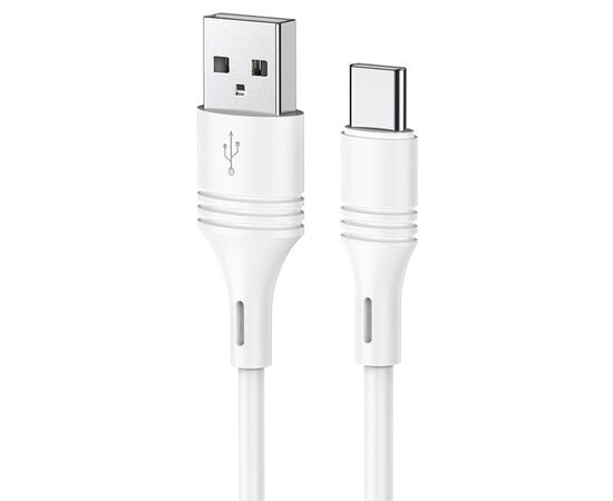  Кабель USB BOROFONE BX43 CoolJoy USB - Type-C, 3A, 1 м, белый 
