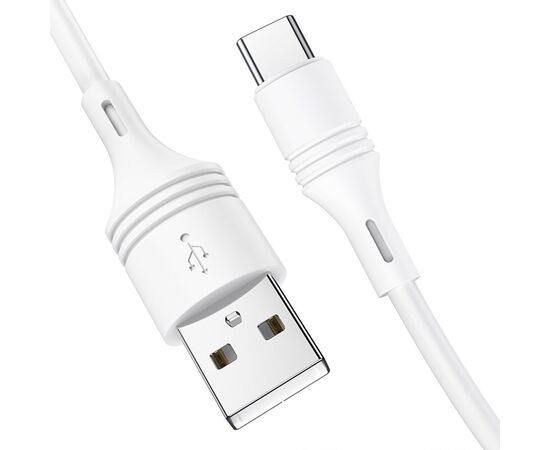  Кабель USB BOROFONE BX43 CoolJoy USB - Type-C, 3A, 1 м, белый 
