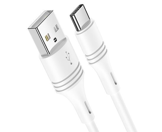  Кабель USB BOROFONE BX43 CoolJoy USB - Type-C, 3A, 1 м, белый 