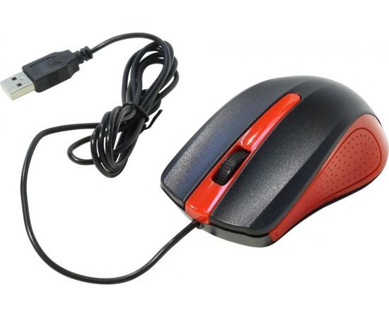  Мышь Oklick 225M черный/красный USB 