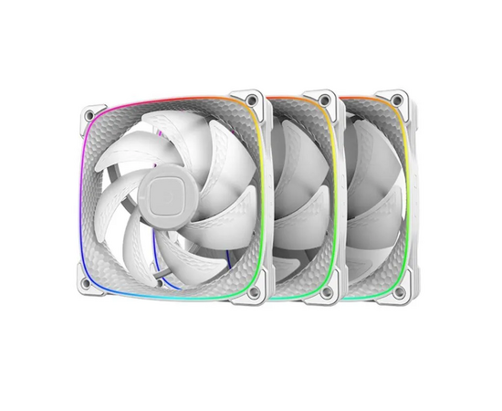  Комплект вентиляторов Geometric Future Squama 2503W (1F2503W312001) Triple Pack / 120mm, 2000 RPM, 69.11 CFM, 29.0 dBA, 5V ARGB, White 