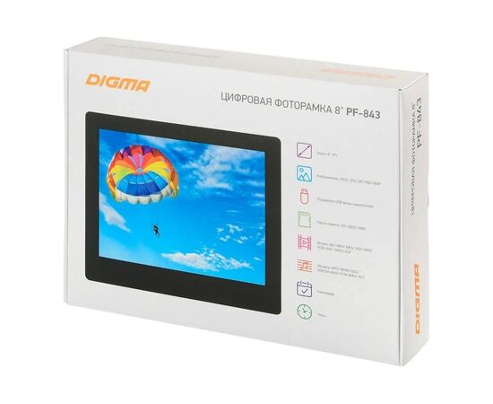 Цифровая фоторамка Digma PF-843 IPS черный 