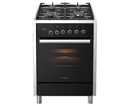  Плита Комбинированная Gefest ПГЭ 6702-04 черный реш.чугун, 85x60x60см, 4 конфороки, духовка 52л 