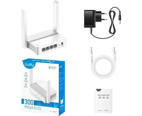 Роутер беспроводной Cudy WR300 N300 10/100BASE-TX/Wi-Fi белый 
