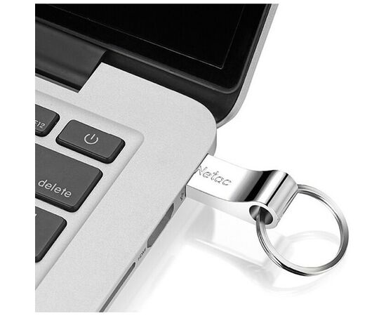  USB-флешка Netac U275 8Gb NT03U275N-008G-20SL, USB2.0, с кольцом, металлическая 