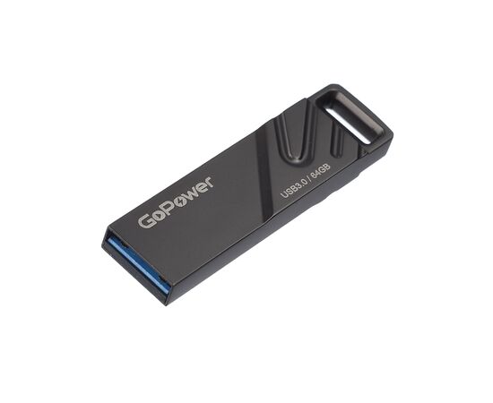  Флеш-накопитель GoPower TITAN 64GB USB3.0 металл черный графит (1/50/1000) 