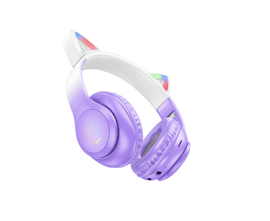  Беспроводные наушники HOCO W42 Cat ears BT headphones purple grape 