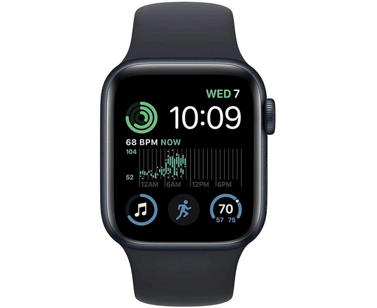  Smart-часы Apple Watch SE 2024 A2723 MXEK3LL/A 44мм OLED корп.темная ночь Sport Band рем.темная ночь разм.брасл.:150-200мм 