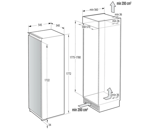  Морозильная камера встраиваемая Gorenje FNI4181E1 
