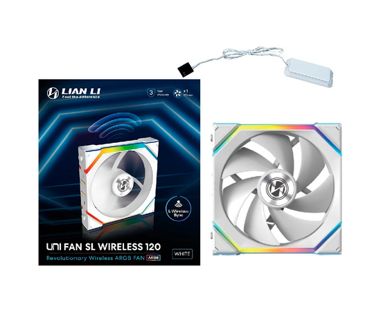  Вентилятор Lian Li UNI Fan SL Wireless 120 (G99.12SL1W1W.R0) / 12SL1W1W White / 120x124,5x28мм (PWM, ARGB, 2000 об/мин (Max.), 28.5dBa) 